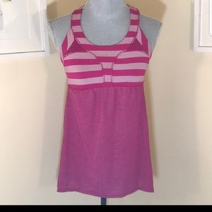 NWT Lululemon 2-In-Run Pink Tank Sz 8